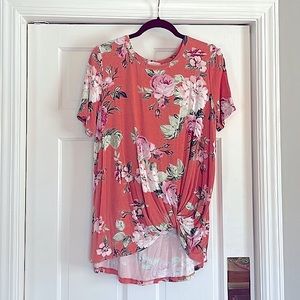 Floral orange tee